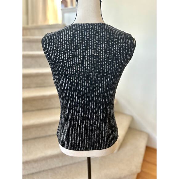 Vintage Y2K Black Ribbed Sparkle Dot Stretchy Tank Top Fairy Whimsygoth - Picture 2 of 7